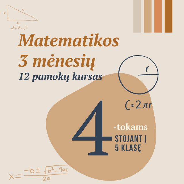 matematikos kursas 4 tokams