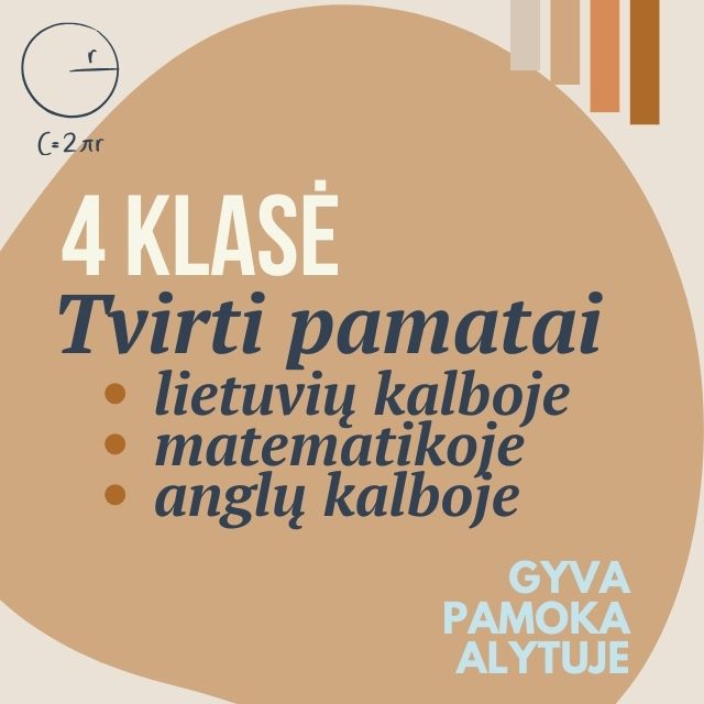 4 klasės pamokos- lietuvių, matematika ir anglų. Gyva pamoka Alytuje.