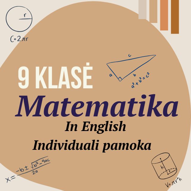 9 klasė Matematika In English. Individuali pamoka.