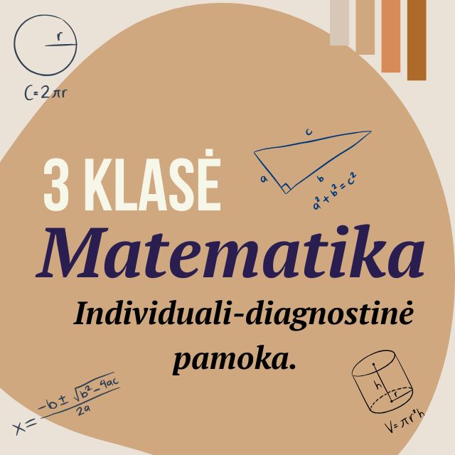3 klasė Matematika. Individuali-diagnostinė pamoka.