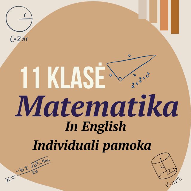 11 klasė Matematika In English. Individuali pamoka.