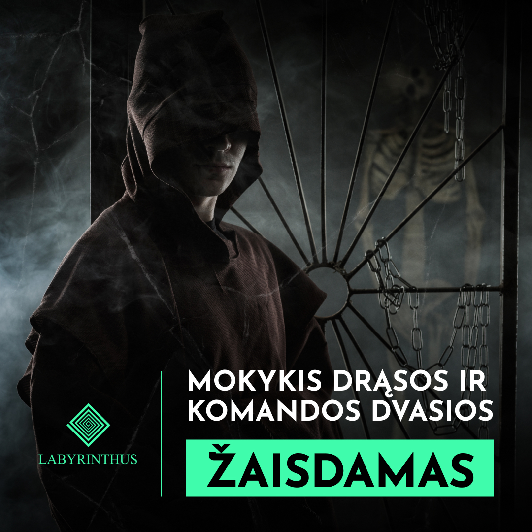 Labyrinthus: grupiniai žaidimai paaugliams, pabėgimo kambariai vaikams Vilniuje, drąsos žaidimas paaugliams, žaidimai moksleiviams, teambuildingas mokyklai, Kultūros pasas, mokyklų ekskursijos