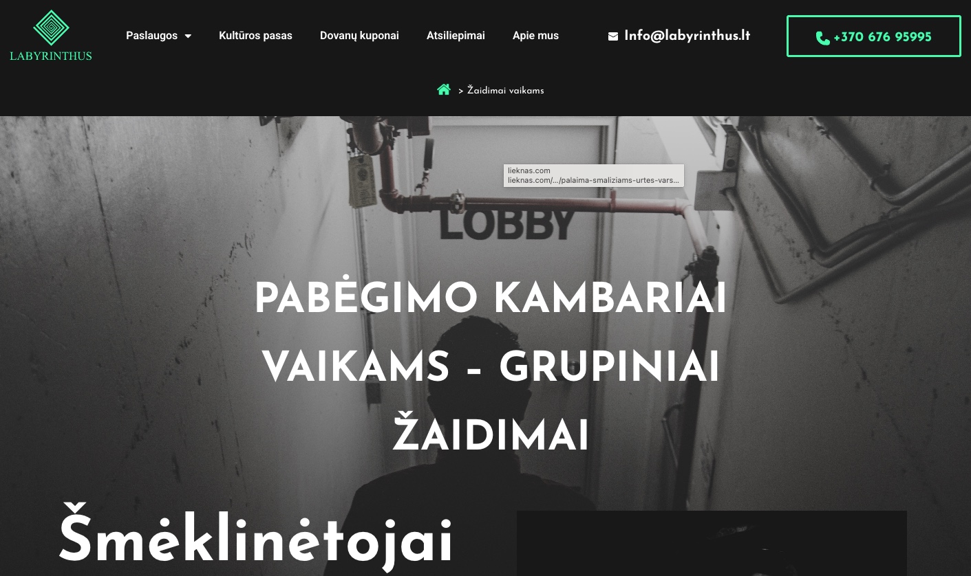 Labyrinthus: grupiniai žaidimai paaugliams, pabėgimo kambariai vaikams Vilniuje, drąsos žaidimas paaugliams, žaidimai moksleiviams, teambuildingas mokyklai, Kultūros pasas, mokyklų ekskursijos