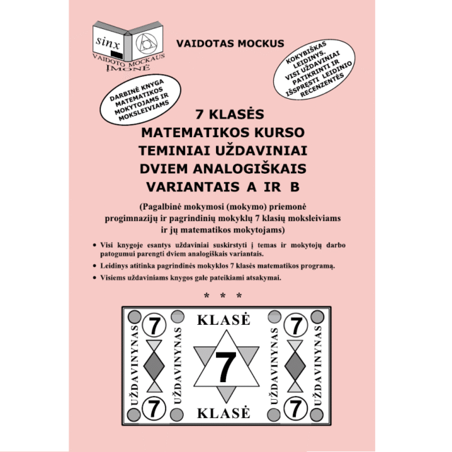 7 klasės matematikos kurso teminiai uždaviniai (A ir B variantai)
