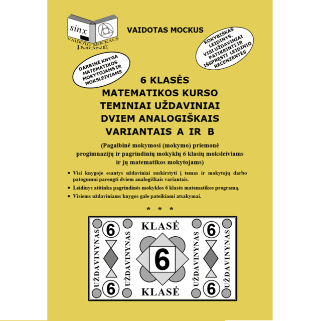 6 klasės matematikos kurso teminiai uždaviniai